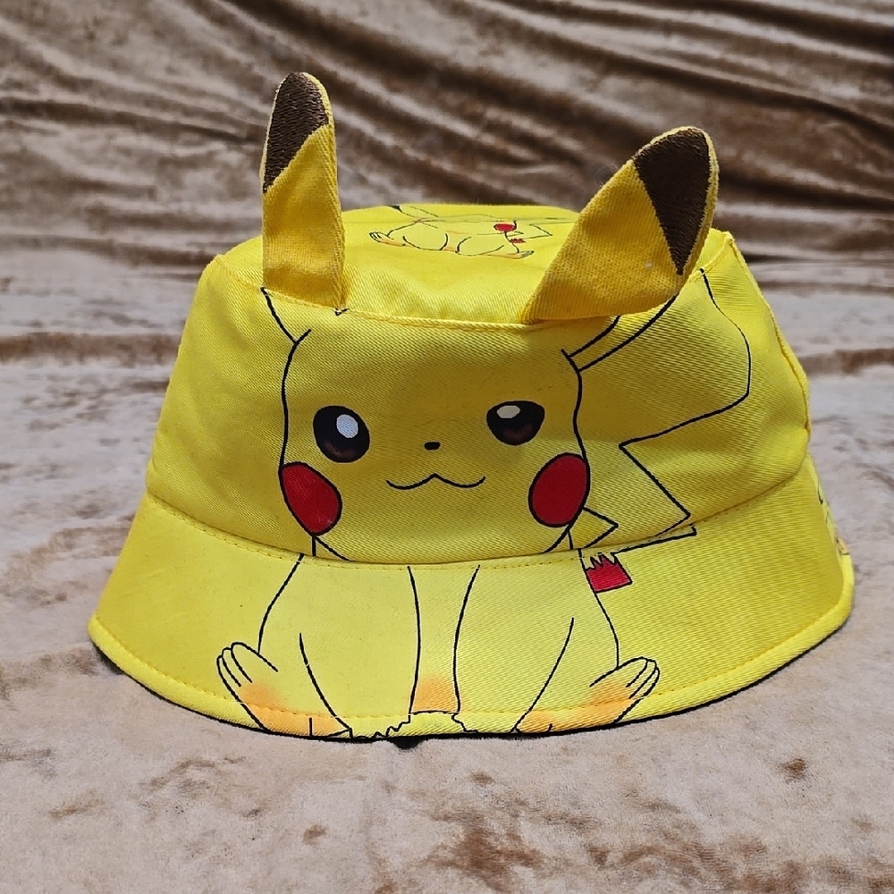 Yellow Pikachu Bucket Hat Kids
